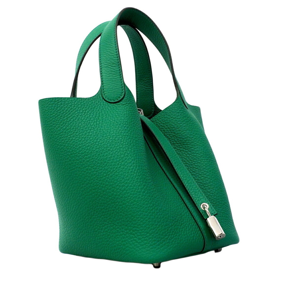 Hermes Picotin Lock PM Handbag, Taurillon Clemence Leather, Mint Finish, G St... - Picture 2 of 6